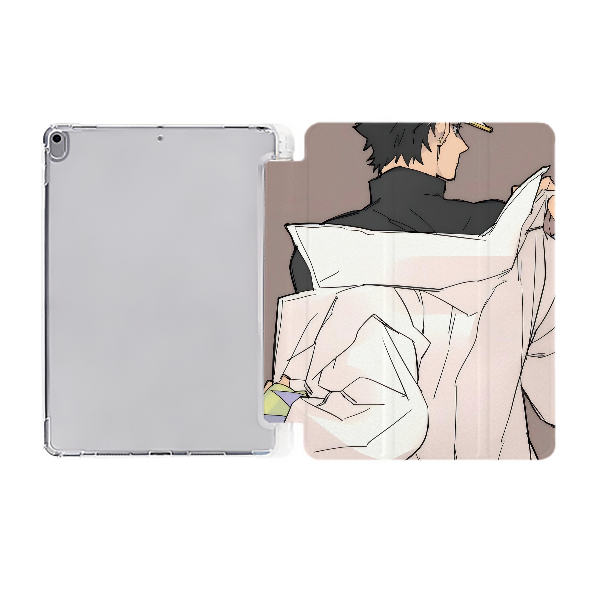 （画像用） ジョジョの奇妙な冒険 JoJo's Bizarre Adventure IPad ケース ペン収納付き 三つ折りスタンド PUレザー×シリコン 対応機種9.5/10.5/10.9インチ